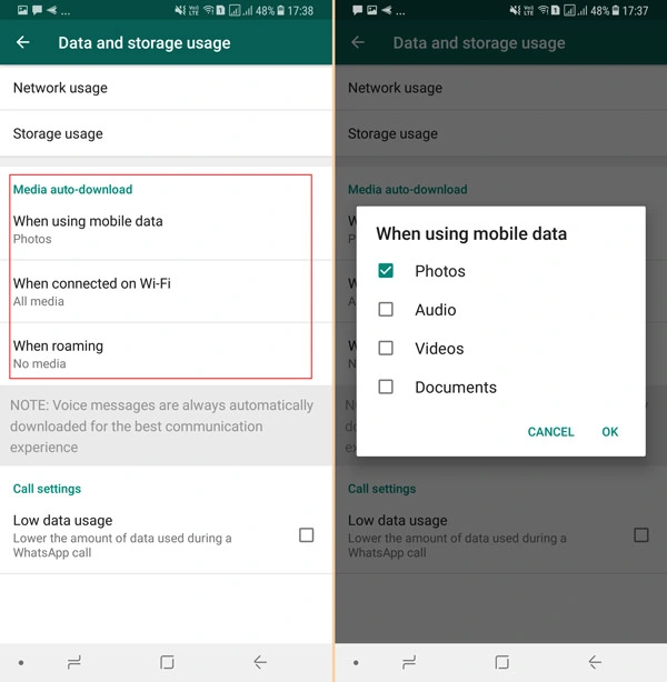 جالب ترین قابلیت های واتساپ که باید بلد باشید!:جلوگیری از دانلود خوکار فایل ها